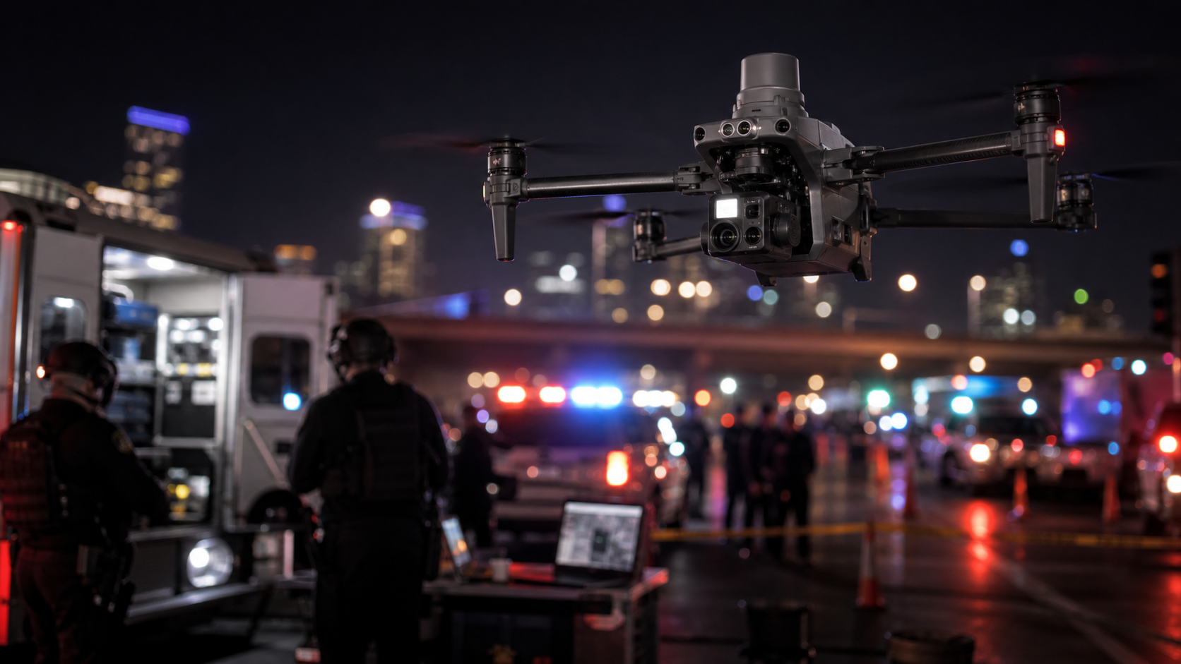 Enterprise drone supporting public safety incident overwatch