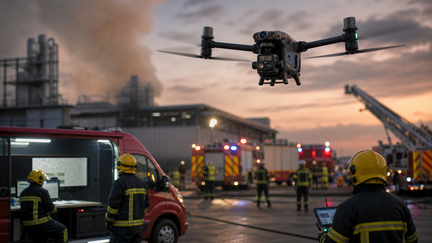 Thermal drone supporting a structure fire response
