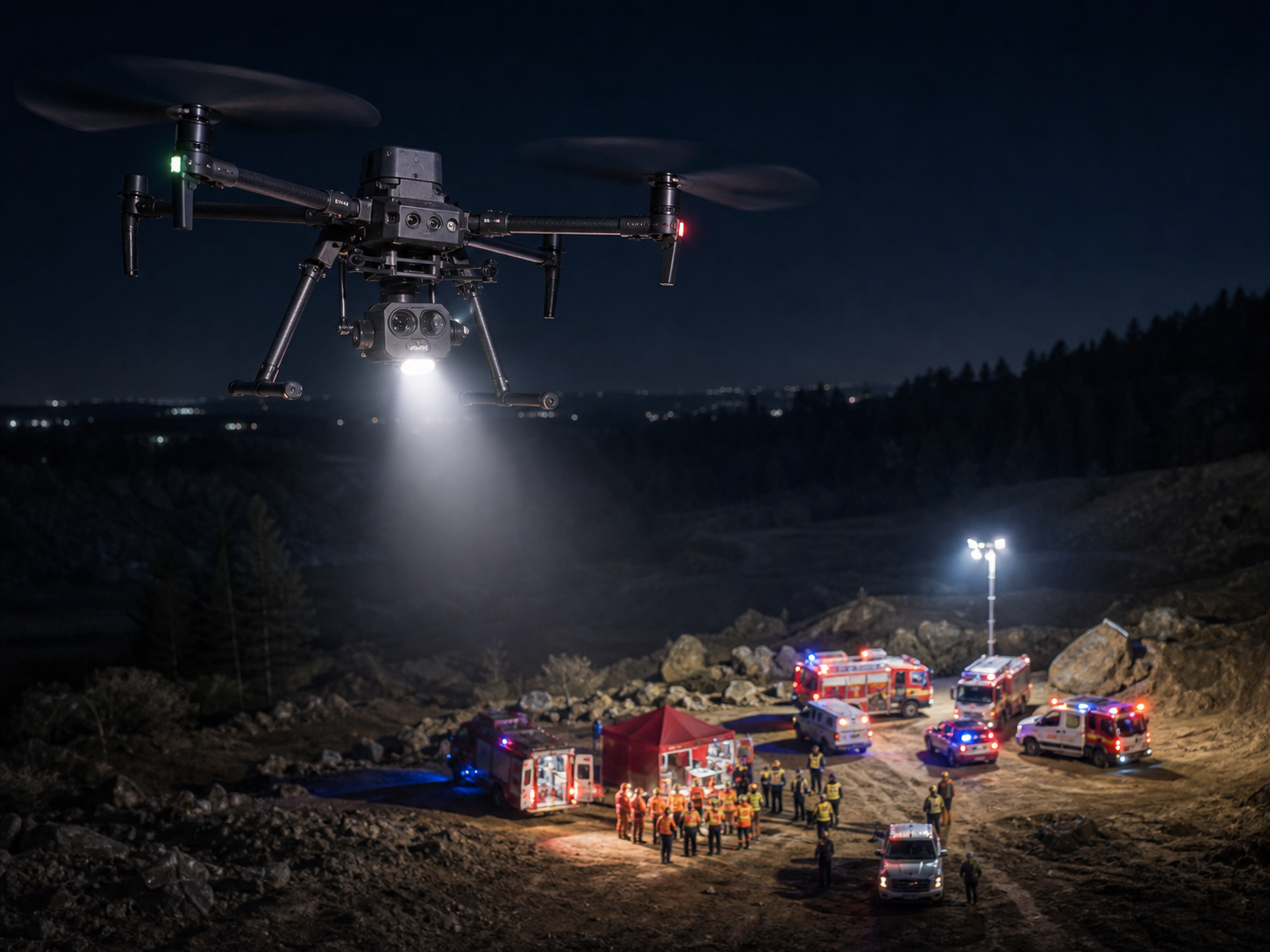 Enterprise drone supporting a large-area public safety search