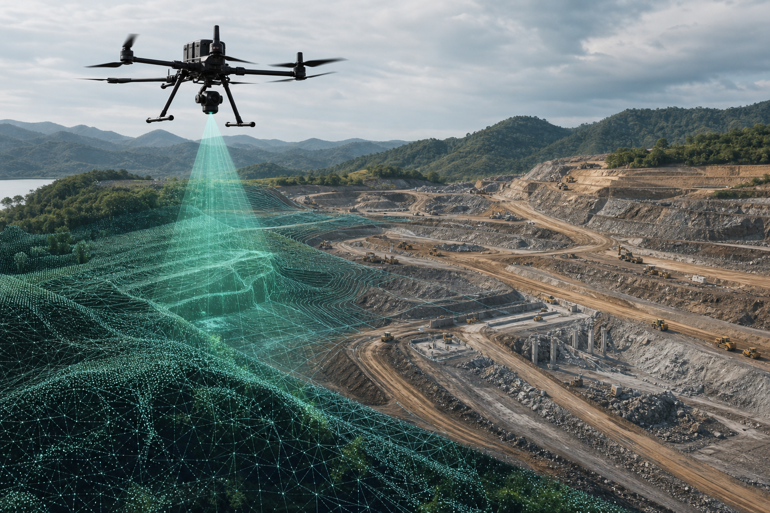 Mapping drone collecting environmental terrain and water-management data