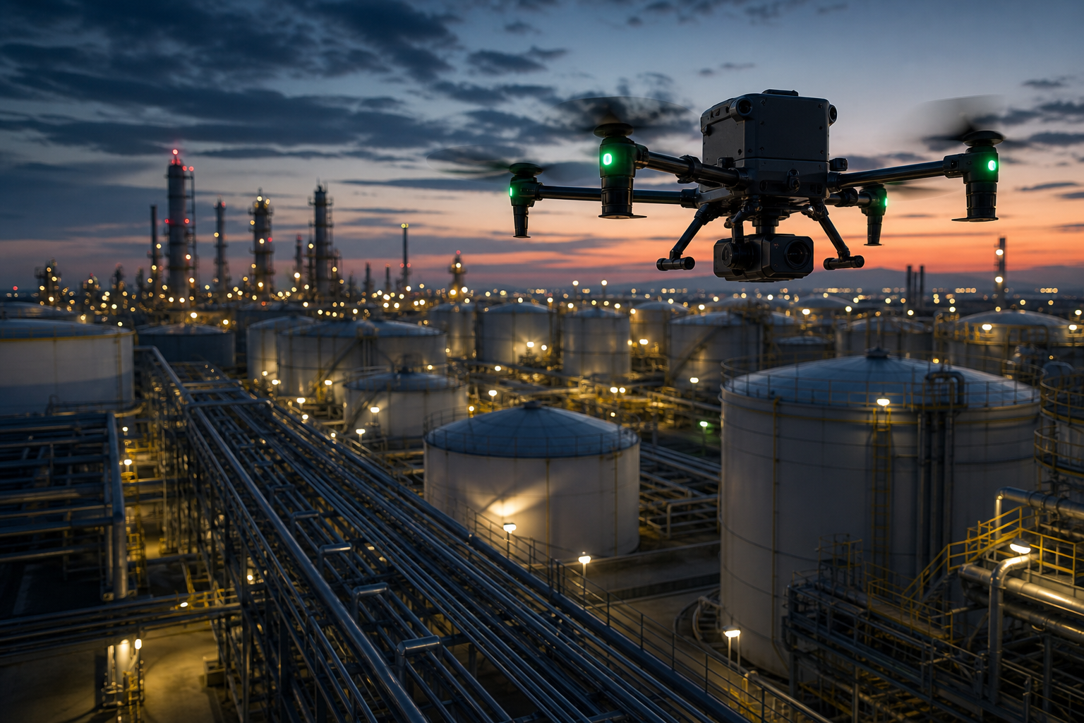 Oil and Gas Facility Inspection with enterprise drone
